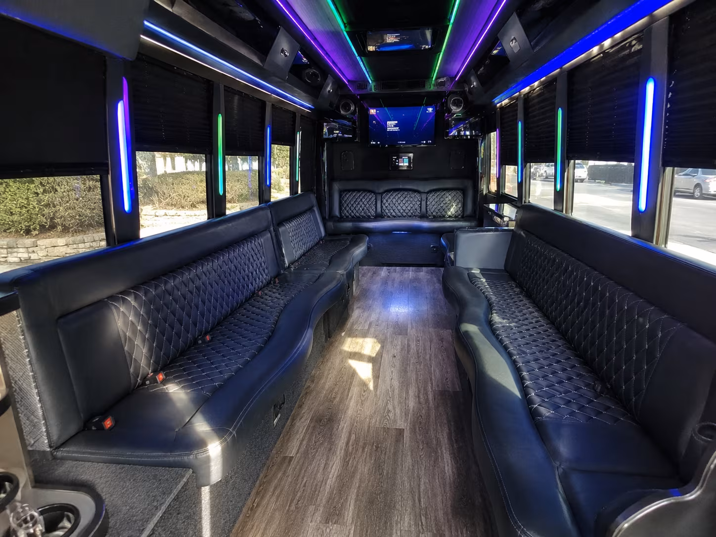 escondido 15 passenger party bus interior