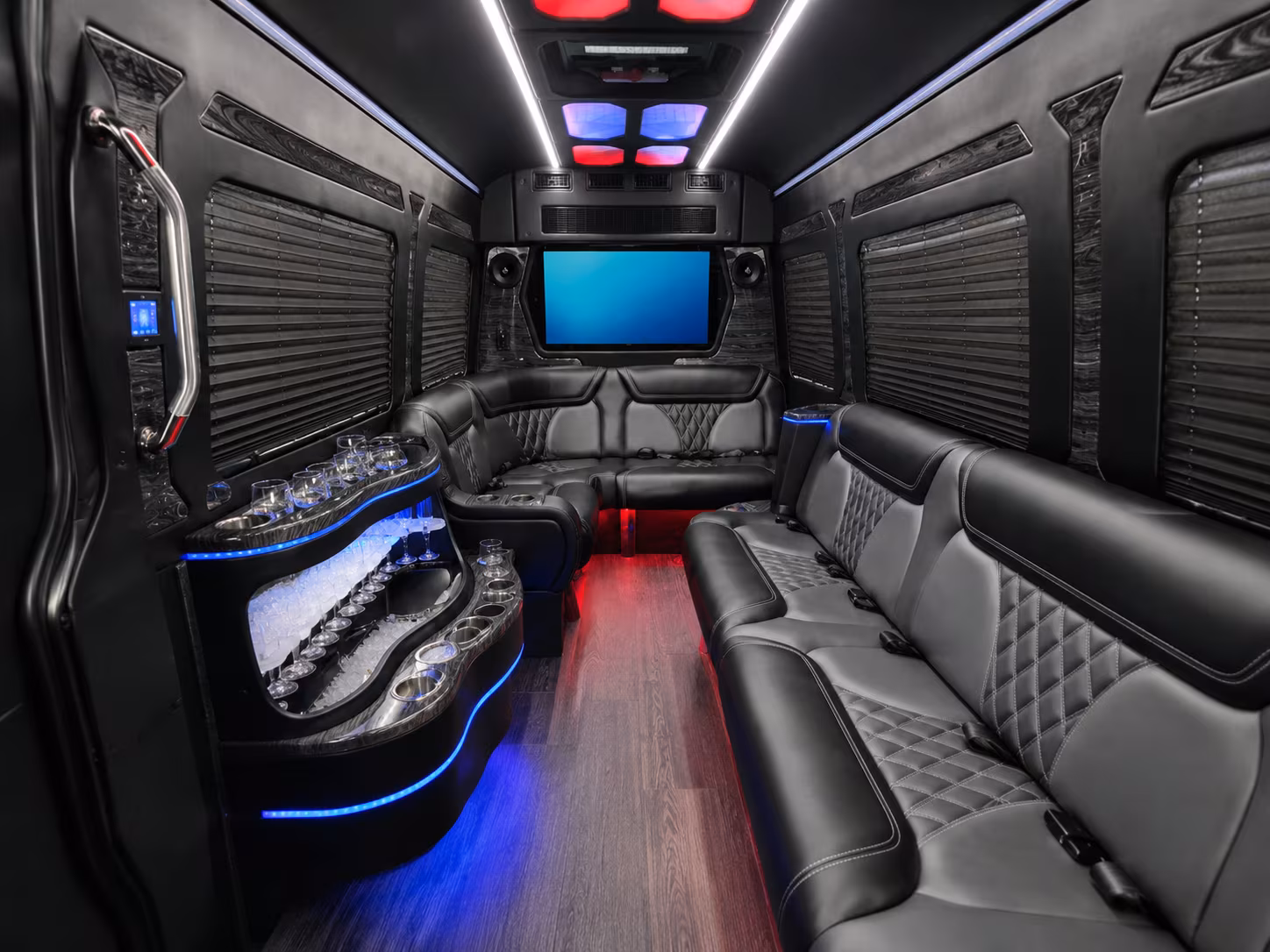 escondido 30 passenger party bus interior