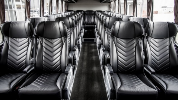 55 passenger charter bus inside del mar