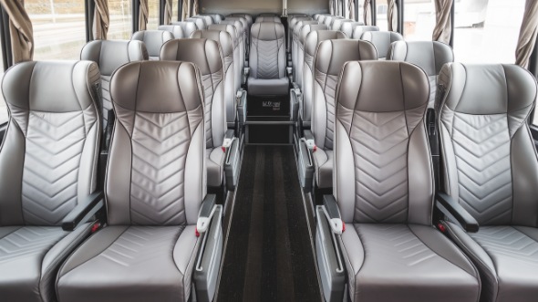 56 passenger charter bus interior view